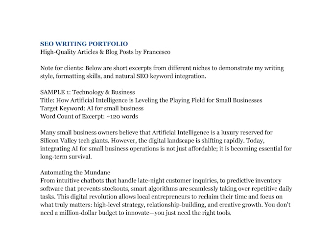 be your expert SEO blog post and article writer